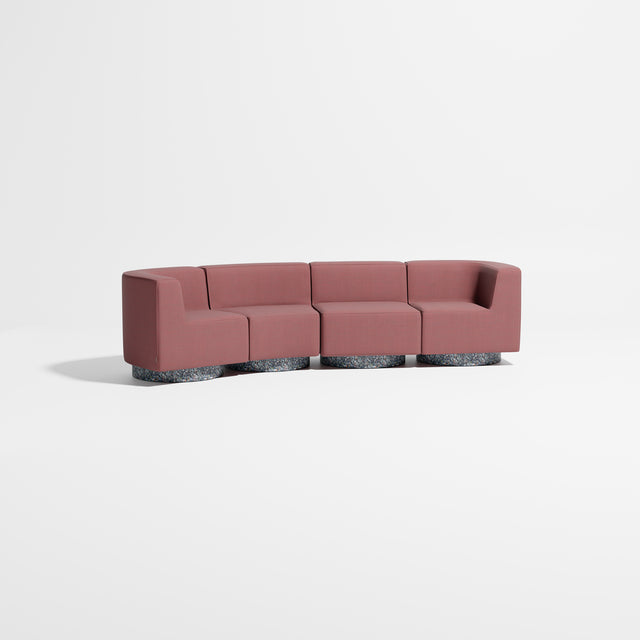 Confetti Modular Lounge - 4 Seater Angle Left | Recycled Plastic Base | Gibson Karlo | Design By Them ** Kvadrat Canvas 2 0654