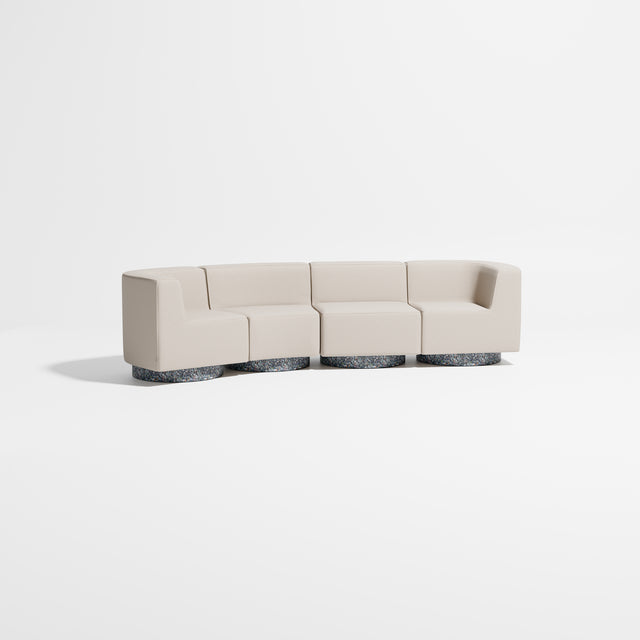 Confetti Modular Lounge - 4 Seater Angle Left | Recycled Plastic Base | Gibson Karlo | Design By Them ** Maharam Merit 0030
