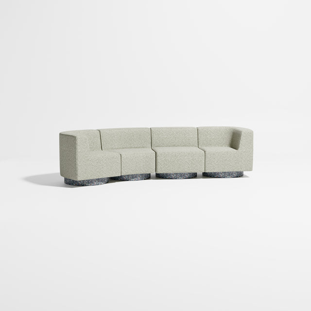 Confetti Modular Lounge - 4 Seater Angle Left | Recycled Plastic Base | Gibson Karlo | Design By Them ** Kvadrat Zero 0002