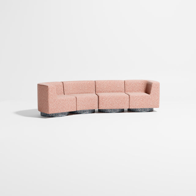 Confetti Modular Lounge - 4 Seater Angle Left | Recycled Plastic Base | Gibson Karlo | Design By Them ** Kvadrat Zero 0008