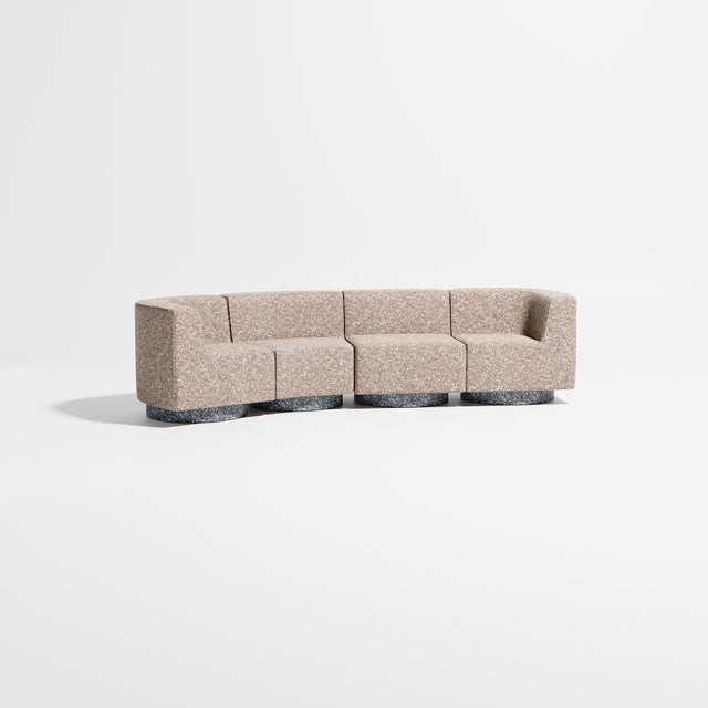 Confetti Modular Lounge - 4 Seater Angle Left | Recycled Plastic Base | Gibson Karlo | Design By Them ** Kvadrat Zero 0009