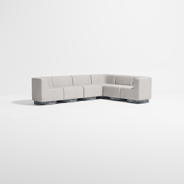 Confetti Modular Lounge - 6 Seater Corner Left | Recycled Plastic Base | Gibson Karlo | Design By Them ** Kvadrat Elle 0230