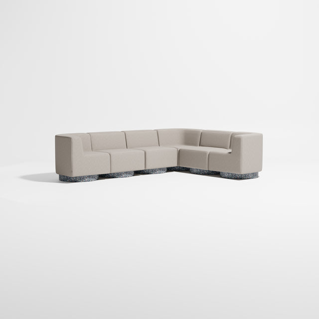 Confetti Modular Lounge - 6 Seater Corner Left | Recycled Plastic Base | Gibson Karlo | Design By Them ** Maharam Merit 0028