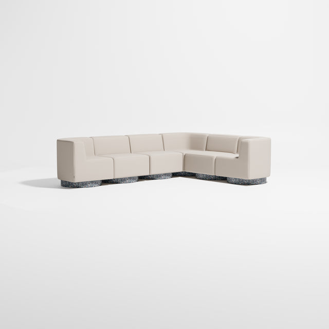 Confetti Modular Lounge - 6 Seater Corner Left | Recycled Plastic Base | Gibson Karlo | Design By Them ** Maharam Merit 0030