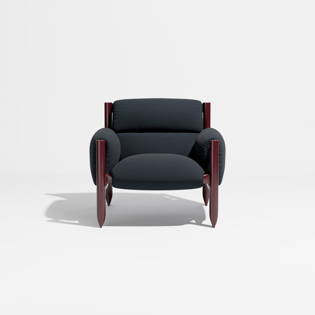 Cattle Armchair | Upholstered Armchair | Lounge Chair | Gibson Karlo | Design By Them | Burgundy Frame | Kvadrat Autumn 0791