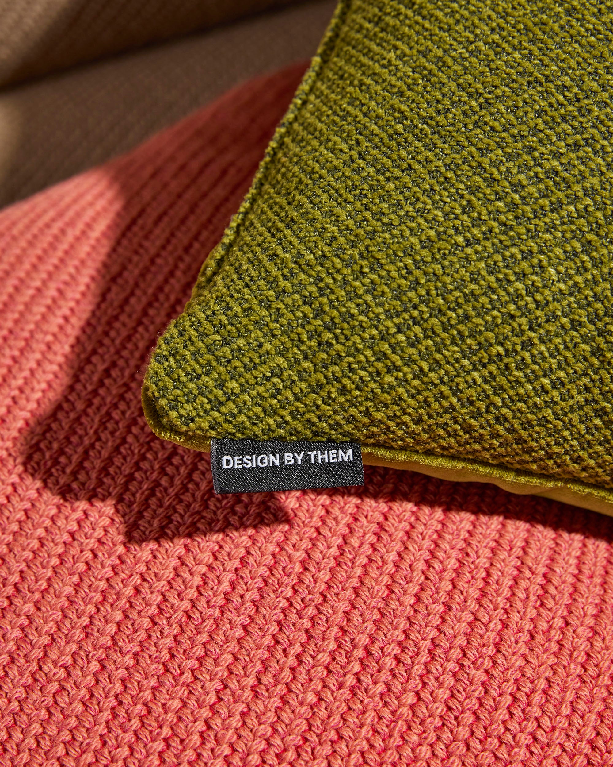 Flip Cushion | Accessories | Double-Sided Upholstery | Olive and Pink | Gibson Karlo | Design By Them