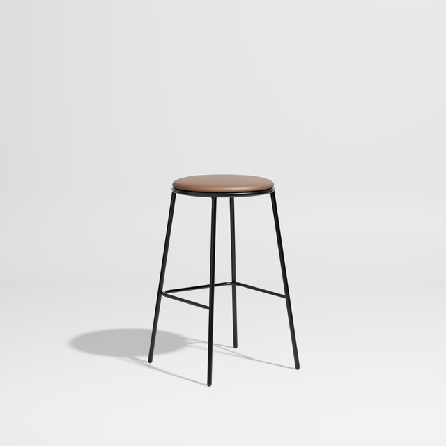 Piper Bar Stool | Upholstered Meal Stool | Bar and Counter Chairs | Black Frame | Maraham Lariat - Camel | Gibson Karlo | Design By Them 