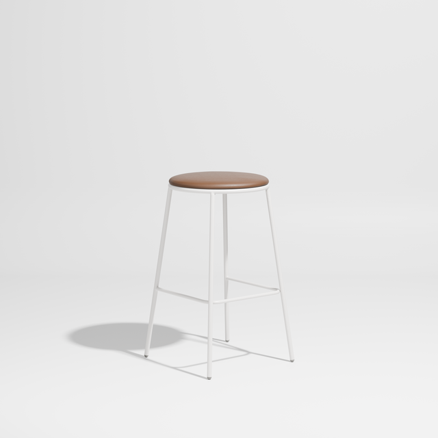 Piper Bar Stool | Upholstered Meal Stool | Bar and Counter Chairs | White Frame | Maraham Lariat - Camel | Gibson Karlo | Design By Them 