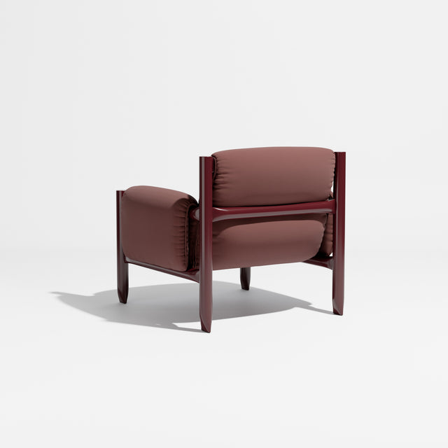 Cattle Armchair | Upholstered Armchair | Lounge Chair | Gibson Karlo | Design By Them | Burgundy Frame | Maharam Tempo 027
