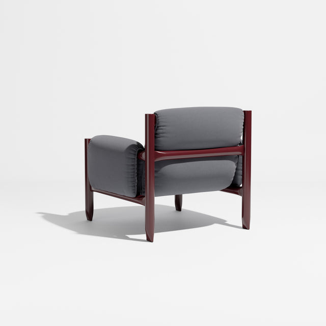 Cattle Armchair | Upholstered Armchair | Lounge Chair | Gibson Karlo | Design By Them | Burgundy Frame | Maharam Tempo 005