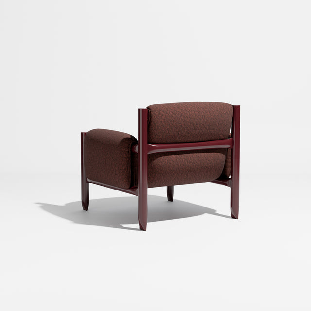 Cattle Armchair | Upholstered Armchair | Lounge Chair | Gibson Karlo | Design By Them | Burgundy Frame | Kvadrat Regos 0681