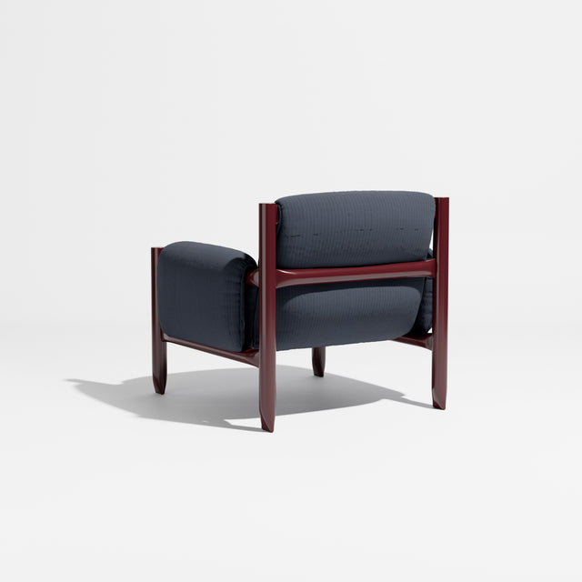 Cattle Armchair | Upholstered Armchair | Lounge Chair | Gibson Karlo | Design By Them | Burgundy Frame | Kvadrat Phlox 0783