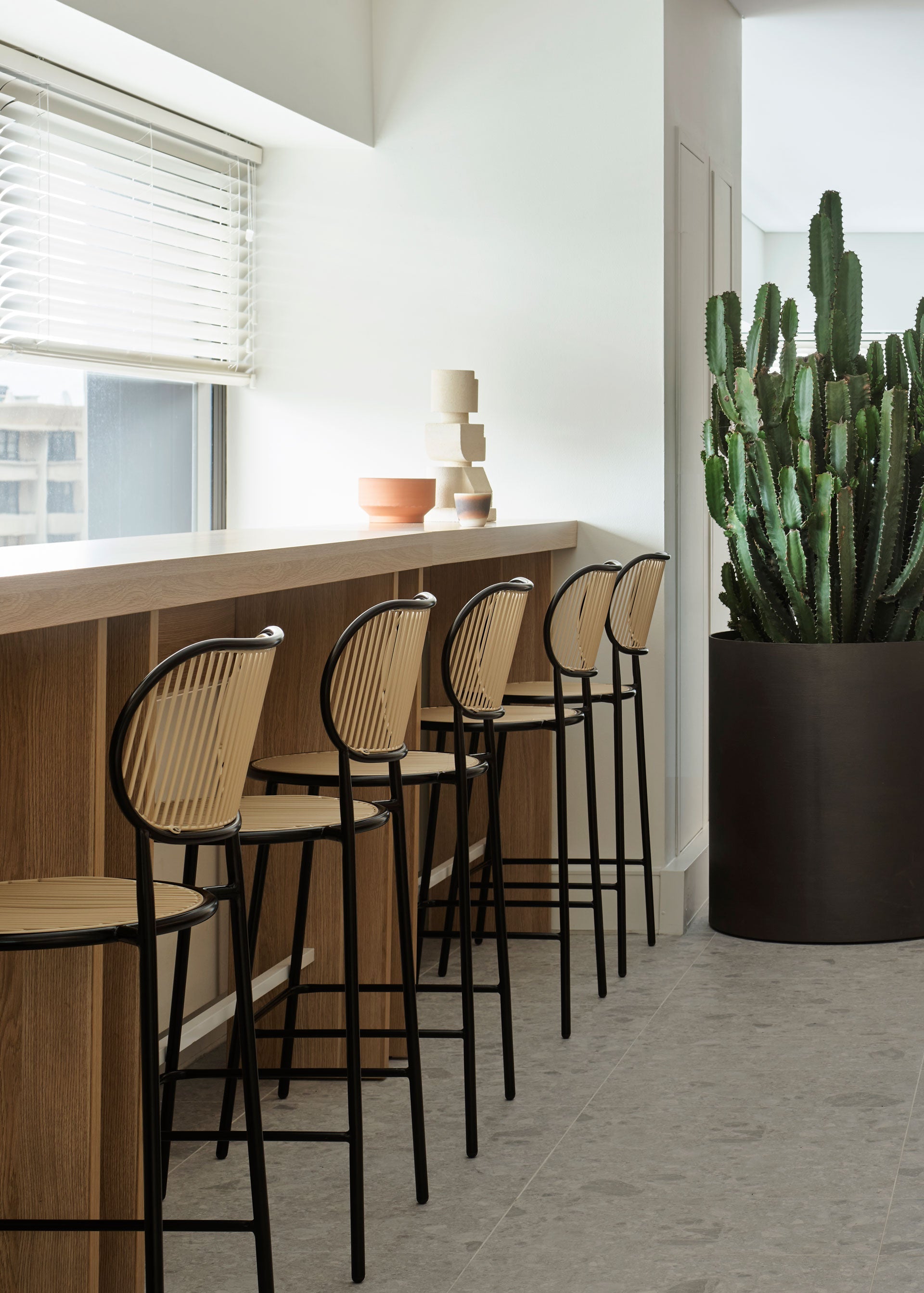 Piper Bar Chair at Vida Glow by Arent&Pyke | Stainless Steel powder coat Counter Stool | Gibson Karlo | DesignByThem ** Vida Glow by Arent&Pyke