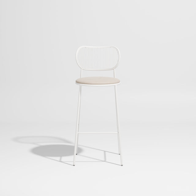 Piper Bar Chair Upholstered | Gibson Karlo | DesignByThem ** White White / Maharam Merit - 030 (Indoor Only)