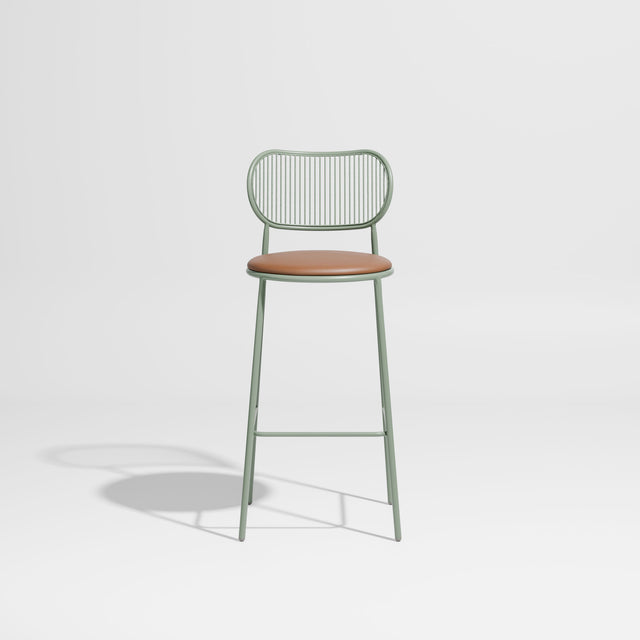 Piper Bar Chair Upholstered | Gibson Karlo | DesignByThem ** Pale Eucalypt  / Knoll Prairie - 027 (Outdoor Suitable)