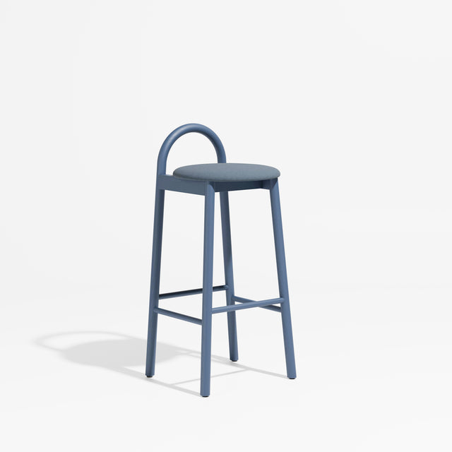 Bobby Bar Stool - Timber Upholstered with Seat Pad | Design By Them ** Maharam Merit 012 / Steel Blue Ash