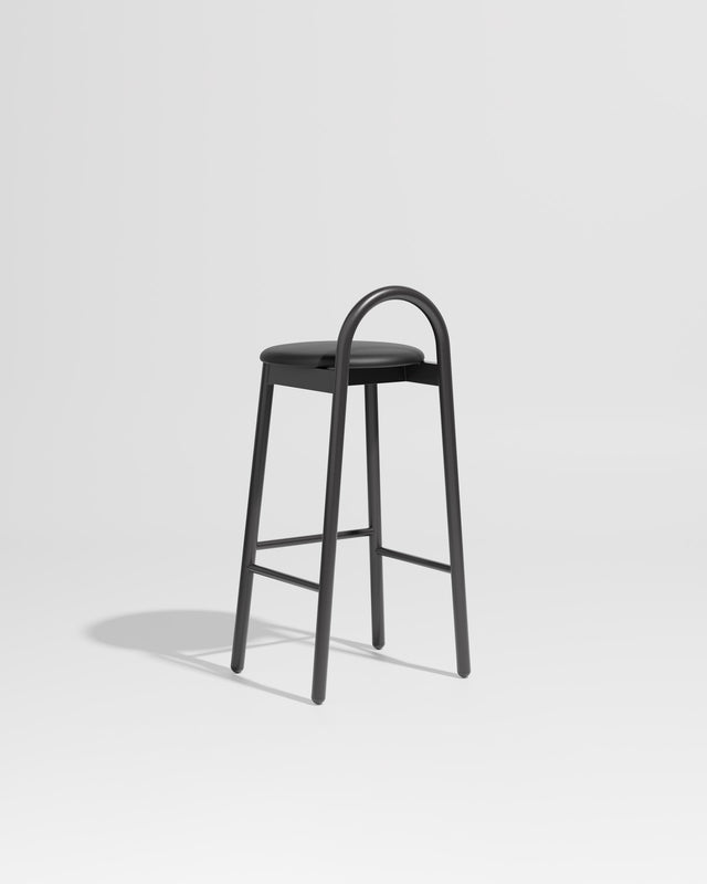 Bobby Bar Stool Metal Upholstered | Daniel Tucker | DesignByThem ** Knoll Prairie 018 / Black (Outdoor Suitable)