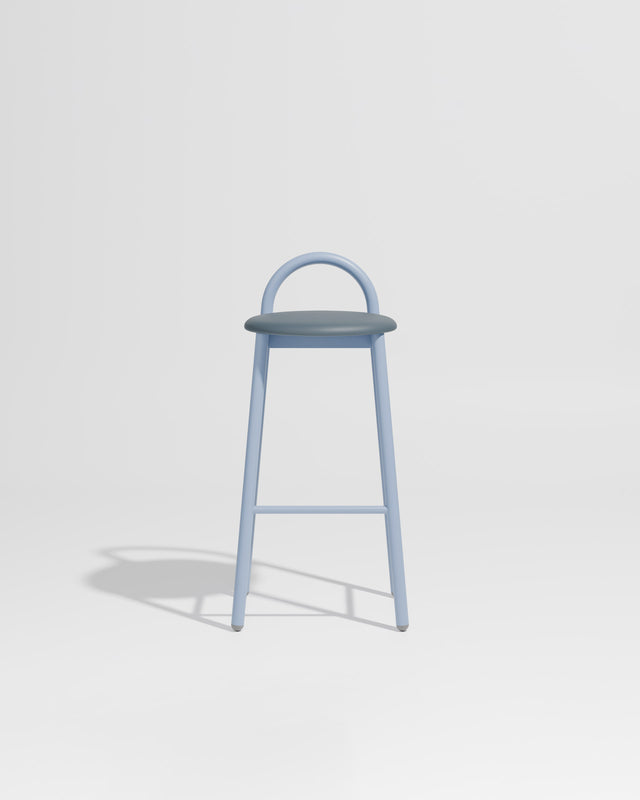 Bobby Bar Stool Metal Upholstered | Daniel Tucker | DesignByThem ** Knoll Prairie 051 / Chalk Blue (Outdoor Suitable)
