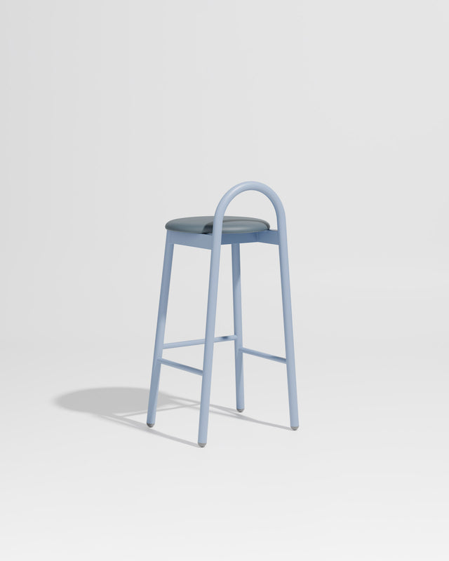 Bobby Bar Stool Metal Upholstered | Daniel Tucker | DesignByThem ** Knoll Prairie 051 / Chalk Blue (Outdoor Suitable)