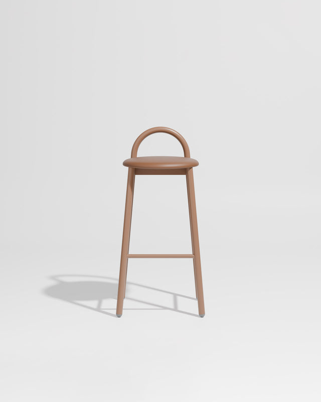 Bobby Bar Stool Metal Upholstered | Daniel Tucker | DesignByThem ** Knoll Prairie 027 / Nutmeg (Outdoor Suitable)