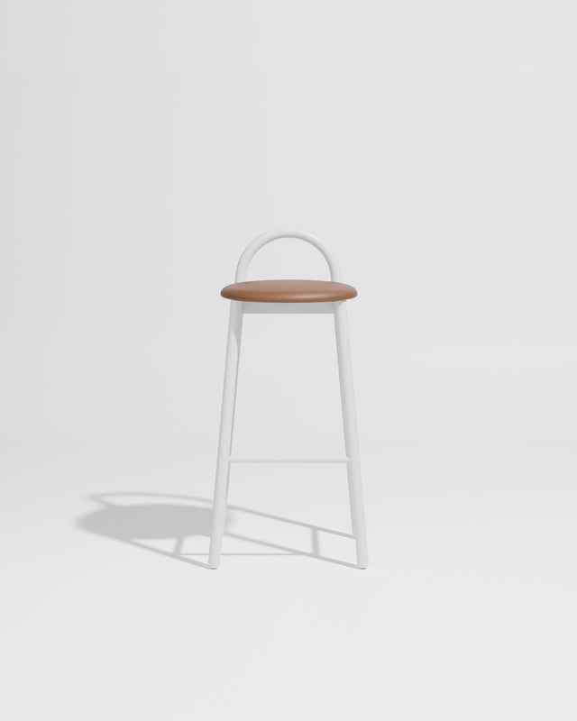 Bobby Bar Stool Metal Upholstered | Daniel Tucker | DesignByThem ** Knoll Prairie 027 / White (Outdoor Suitable)