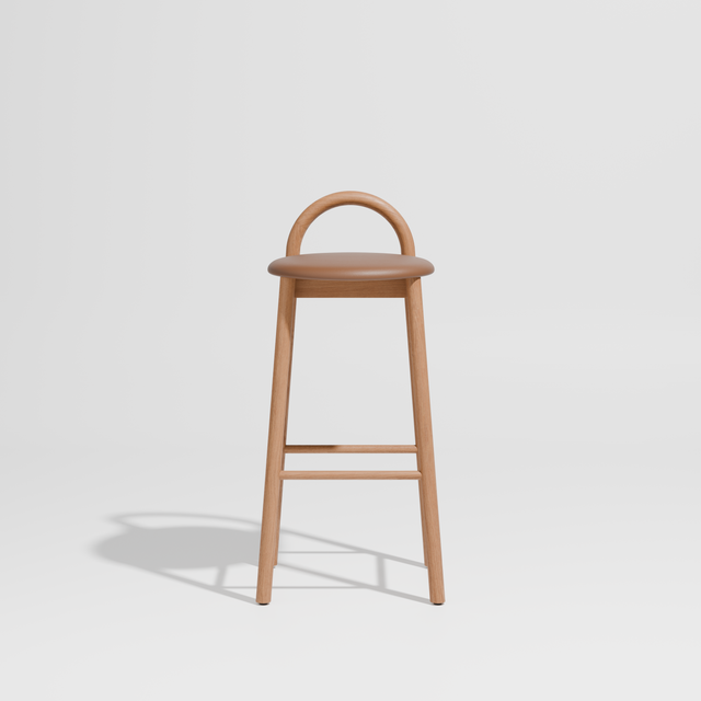 Bobby Bar Stool - Timber Upholstered with Seat Pad | DesignByThem ** Knoll Prairie 027 / Oak