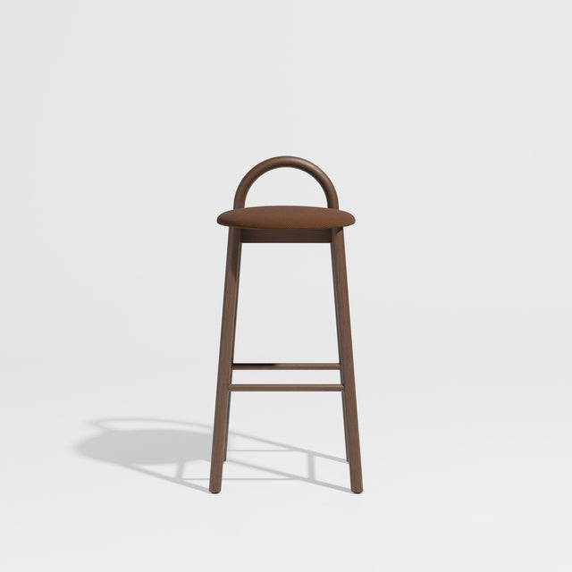 Bobby Bar Stool - Timber Upholstered with Seat Pad | DesignByThem ** Maharam Merit 033 / Smoked Oak