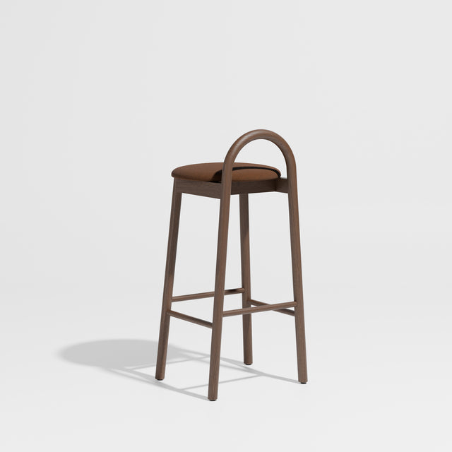 Bobby Bar Stool - Timber Upholstered with Seat Pad | DesignByThem ** Maharam Merit 033 / Smoked Oak