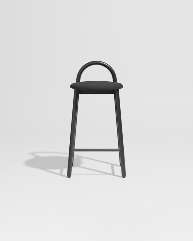 Bobby Counter Stool Metal Upholstered | Daniel Tucker | DesignByThem ** Maharam Merit 004 / Black