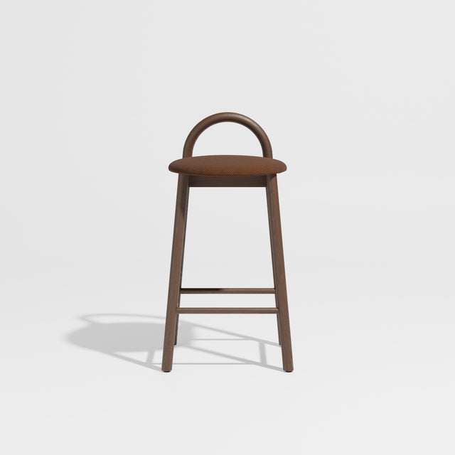 Bobby Timber Bar Counter Stool with Seat Pad | DesignByThem ** Maharam Merit 033 / Smoked Oak