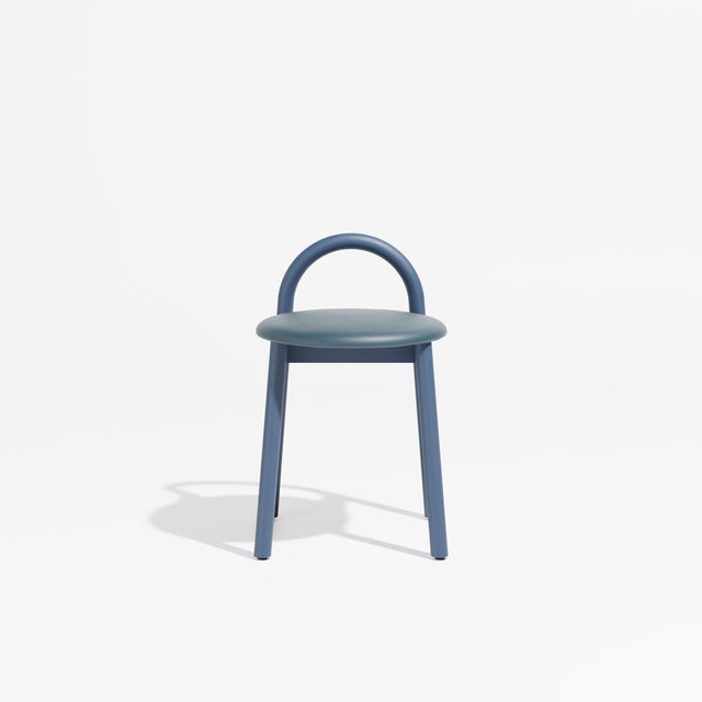 Bobby Timber Low Stool with Seat Pad | Design By Them ** Knoll Prairie 051 / Steel Blue Ash