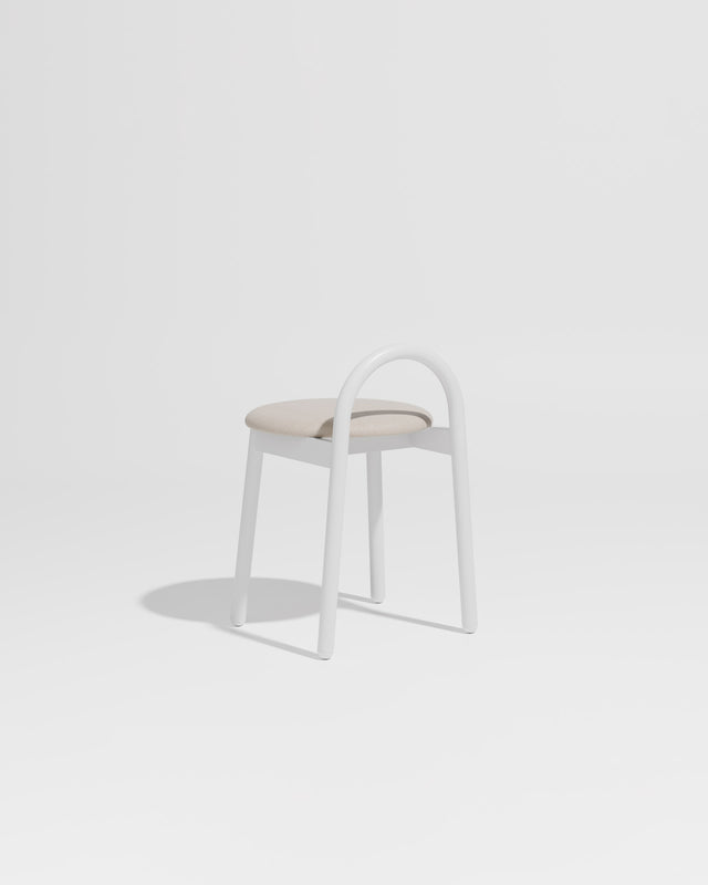 Bobby Stool Metal Upholstered | Daniel Tucker | DesignByThem ** Maharam Merit 030 / White