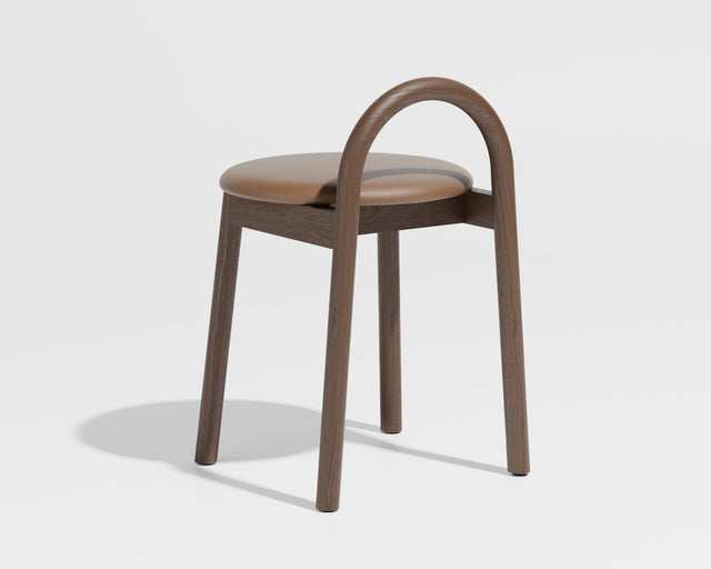 Bobby Timber Low Stool with Seat Pad | Design By Them | Knoll Prairie 027 / Smoked Oak