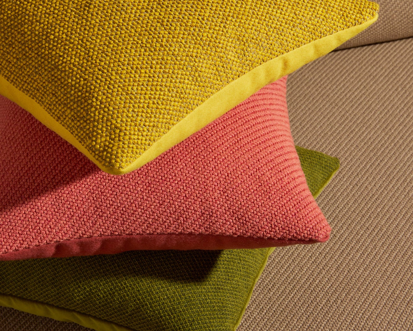 Flip Cushion | Accessories | Double-Sided Upholstery | Olive, Pink and Yellow | Gibson Karlo | Design By Them