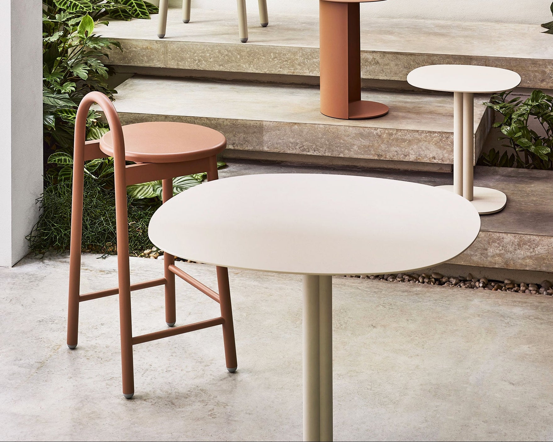 Twill Pedestal Table and Side Table by Gibson Karlo | Dining Table | Design By Them | Gallery
