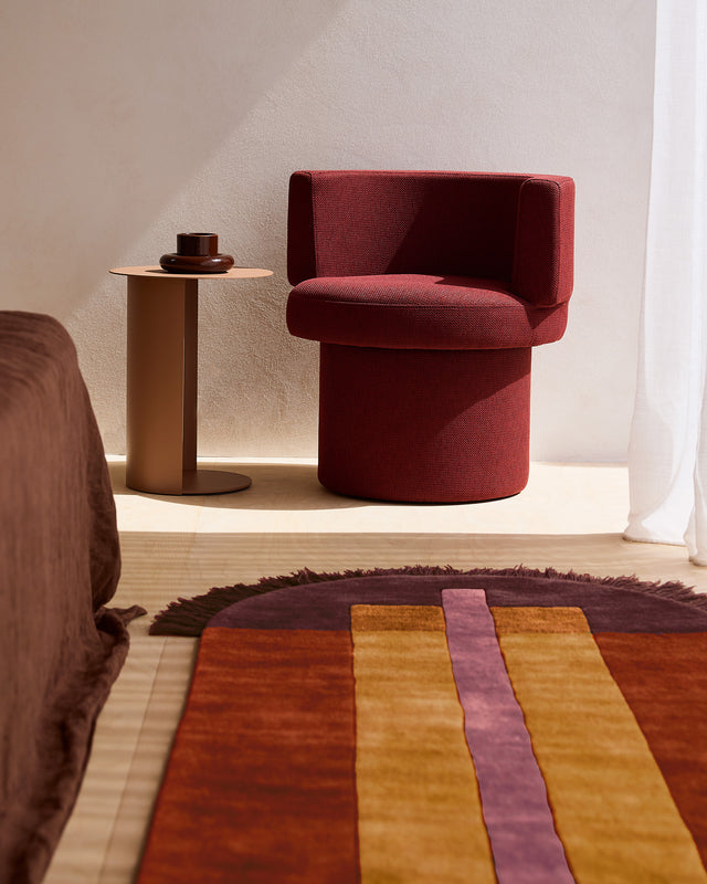 Overlay Rugs | Large Runner Burgundy | Fringed Geometric Runner | Danielah Martinez | DesignByThem