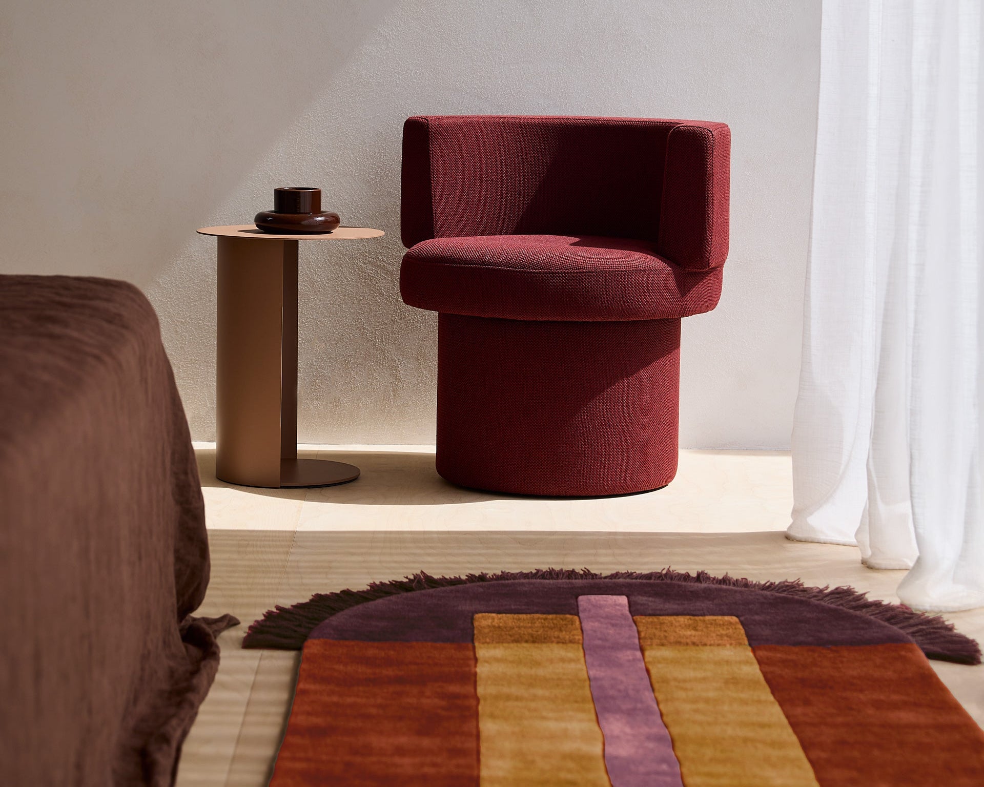 Overlay Rugs | Large Runner Burgundy | Fringed Geometric Runner | Danielah Martinez | Design By Them