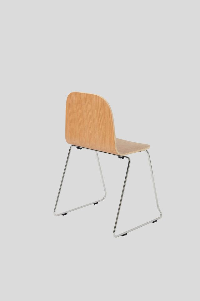 Potato Chair | Stacking Sled Timber & Upholstered Dining Office Chair with Handle | Gibson Karlo | Design By Them