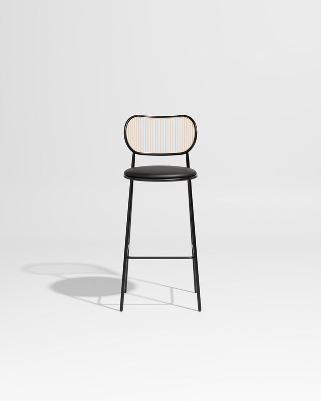 Piper Bar Chair Upholstered | Gibson Karlo | DesignByThem ** Black Beige / Knoll Prairie - 018 (Outdoor Suitable)