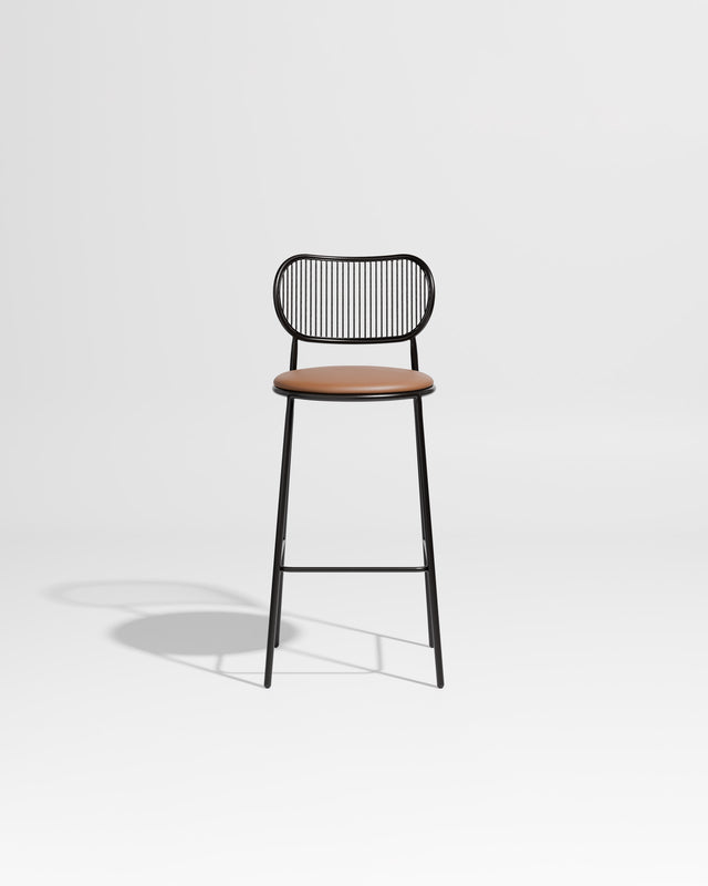 Piper Bar Chair Upholstered | Gibson Karlo | DesignByThem ** Black Black / Knoll Prairie - 027 (Outdoor Suitable)