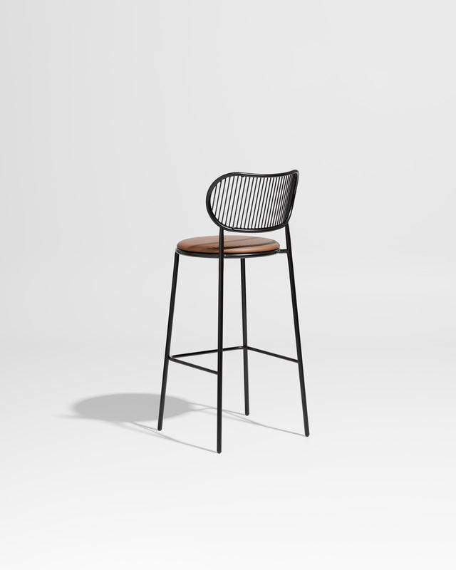 Piper Bar Chair Upholstered | Gibson Karlo | DesignByThem ** Black Black / Knoll Prairie - 027 (Outdoor Suitable)