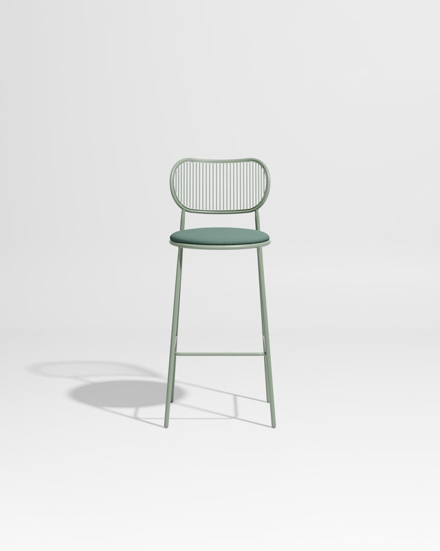 Piper Bar Chair Upholstered | Gibson Karlo | DesignByThem ** Pale Eucalypt  / Maharam Merit - 017 (Indoor Only)