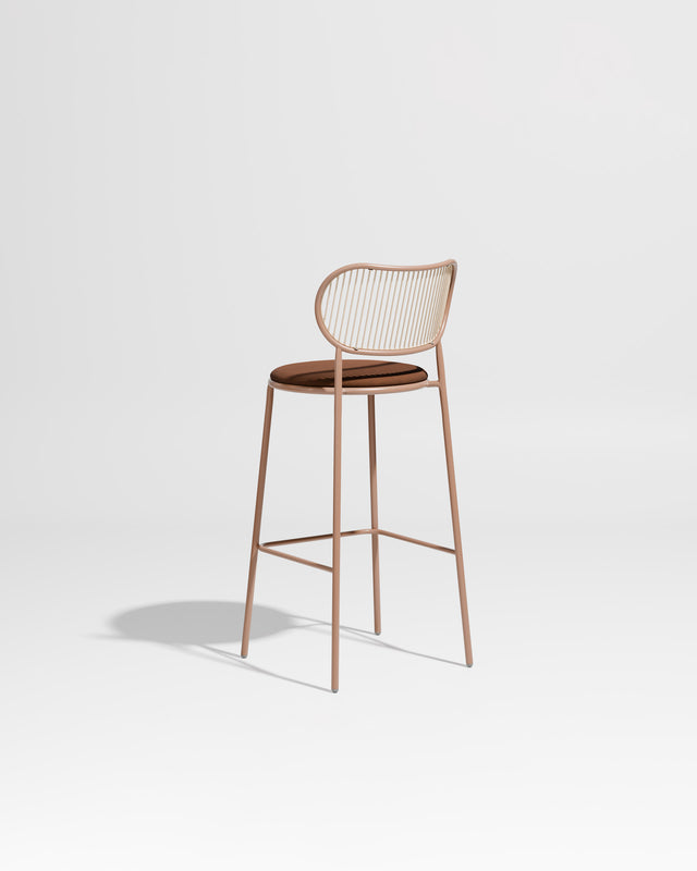 Piper Bar Chair Upholstered | Gibson Karlo | DesignByThem ** Nutmeg Beige / Maharam Merit - 033 (Indoor Only)