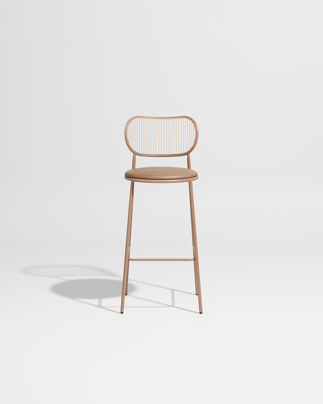 Piper Bar Chair Upholstered | Gibson Karlo | DesignByThem ** Nutmeg Beige / Knoll Prairie - 027 (Outdoor Suitable)