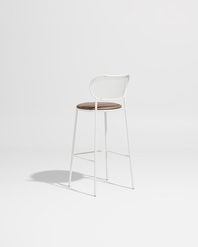 Piper Bar Chair Upholstered | Gibson Karlo | DesignByThem ** White / Knoll Prairie - 027 (Outdoor Suitable)