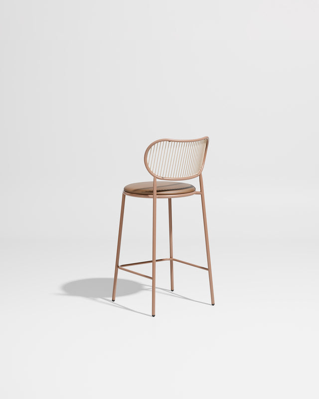 Piper Counter Chair | Gibson Karlo | Stainless Steel | DesignByThem ** Nutmeg-Beige / Knoll Prairie - 027 (Outdoor Suitable)