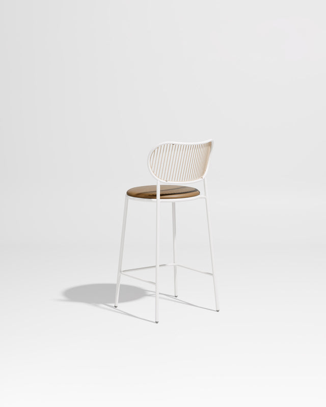 Piper Counter Chair | Gibson Karlo | Stainless Steel | DesignByThem ** White-Beige / Knoll Prairie - 027 (Outdoor Suitable)