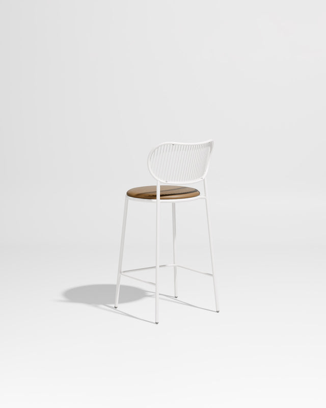 Piper Counter Chair | Gibson Karlo | Stainless Steel | DesignByThem ** White-White / Knoll Prairie - 027 (Outdoor Suitable)
