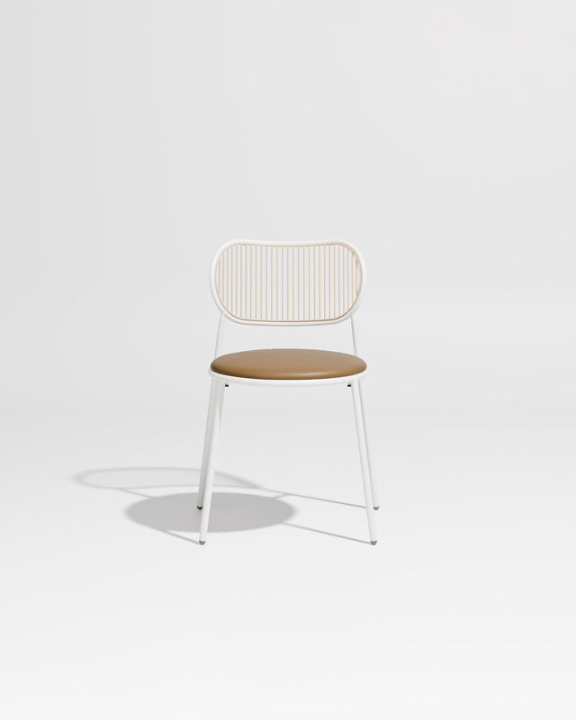 Piper Chair | Gibson Karlo | Dining Stainless Steel | DesignByThem ** White-Beige / Knoll Prairie - 027 (Outdoor Suitable)