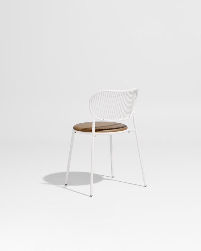 Piper Chair | Gibson Karlo | Dining Stainless Steel | DesignByThem ** White-White / Knoll Prairie - 027 (Outdoor Suitable)